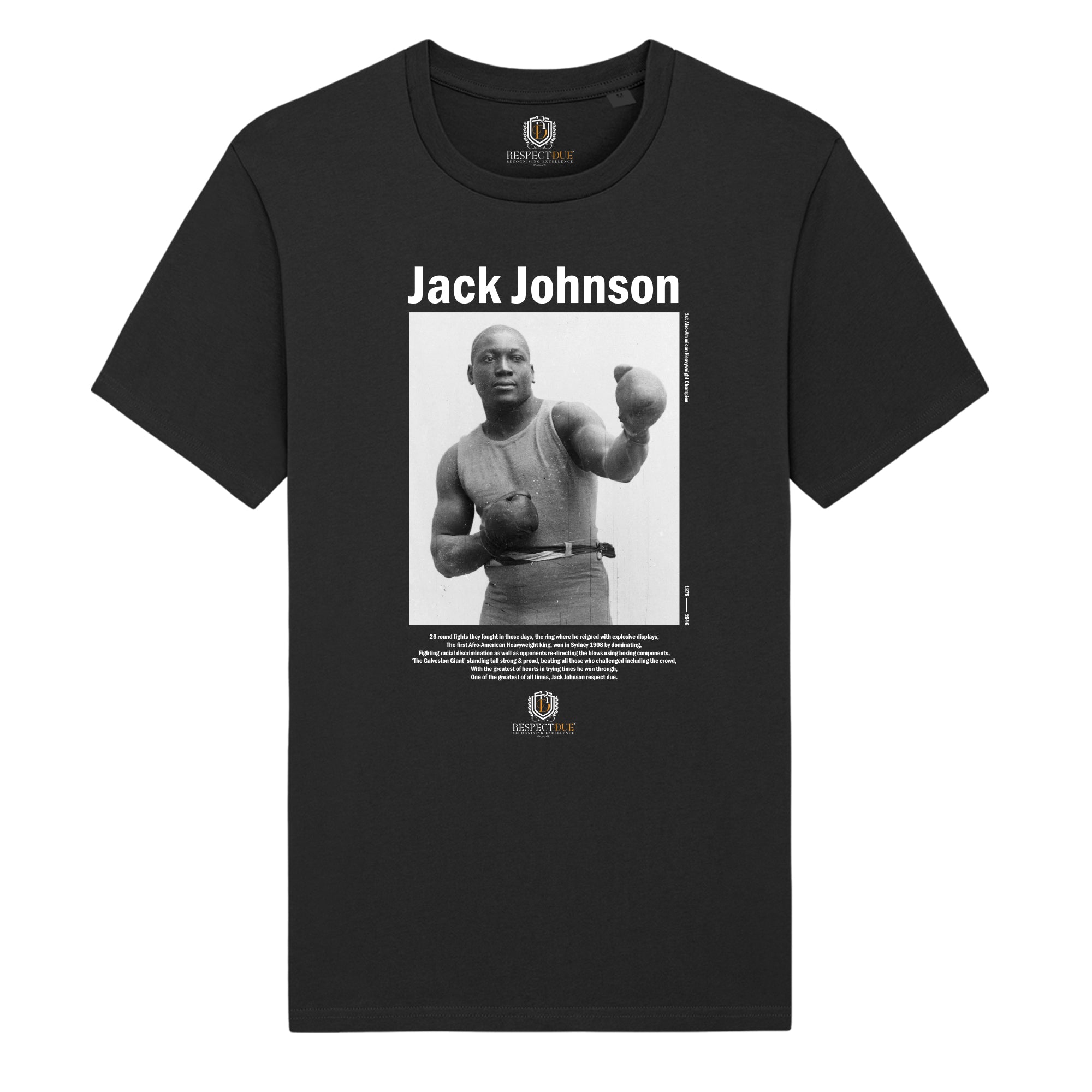 Jack Johnson on a 100% certified organic tee on a black base.