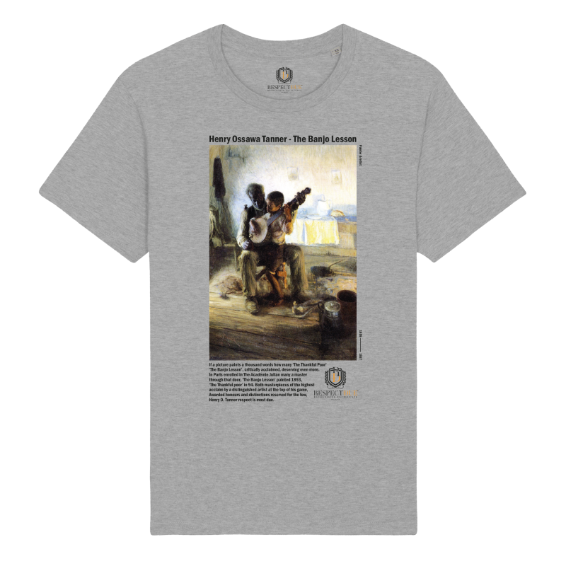 Henry Ossawa Tanner tee on  grey base, 100% organic tee.